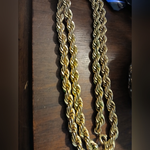 Avon Jewelry - Vintage Thick Rope Chain Gold Rope Chain Stamped Avon 22" Total